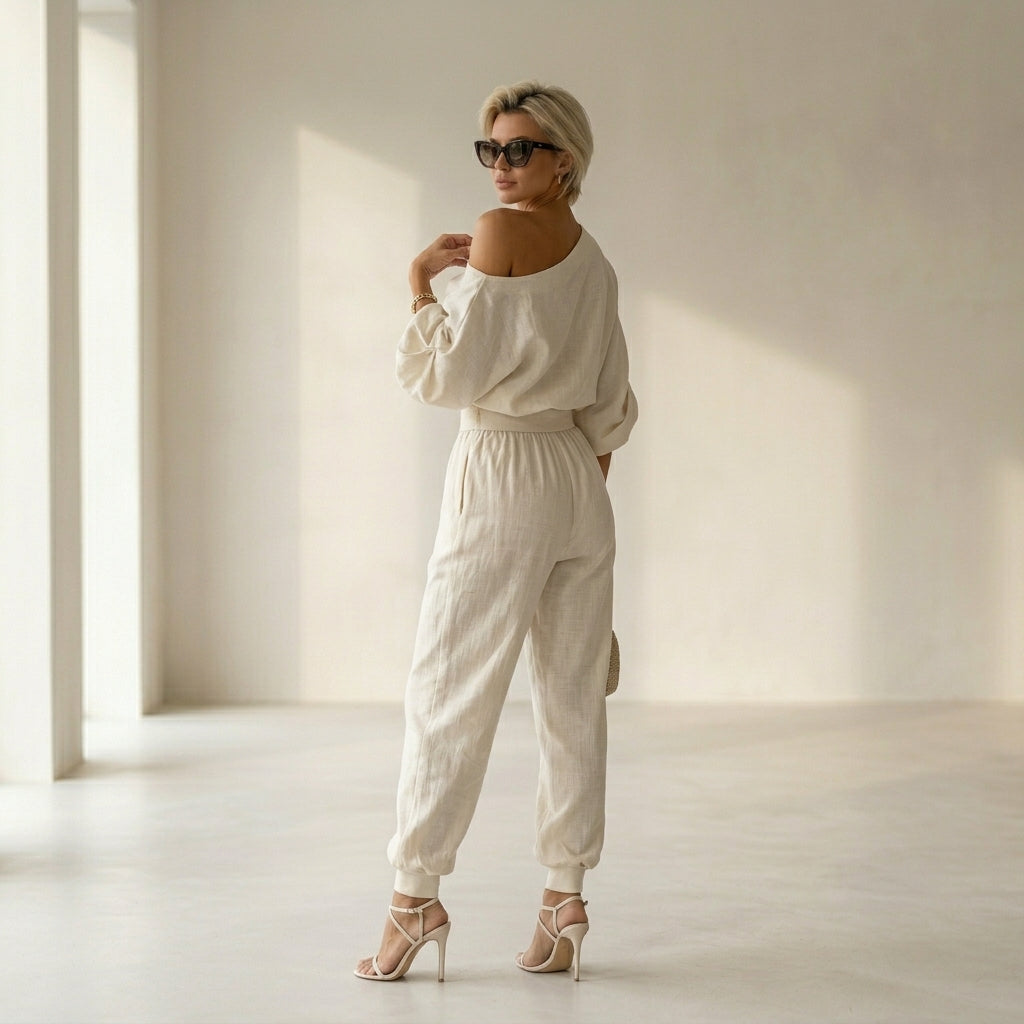 Completo in lino avorio