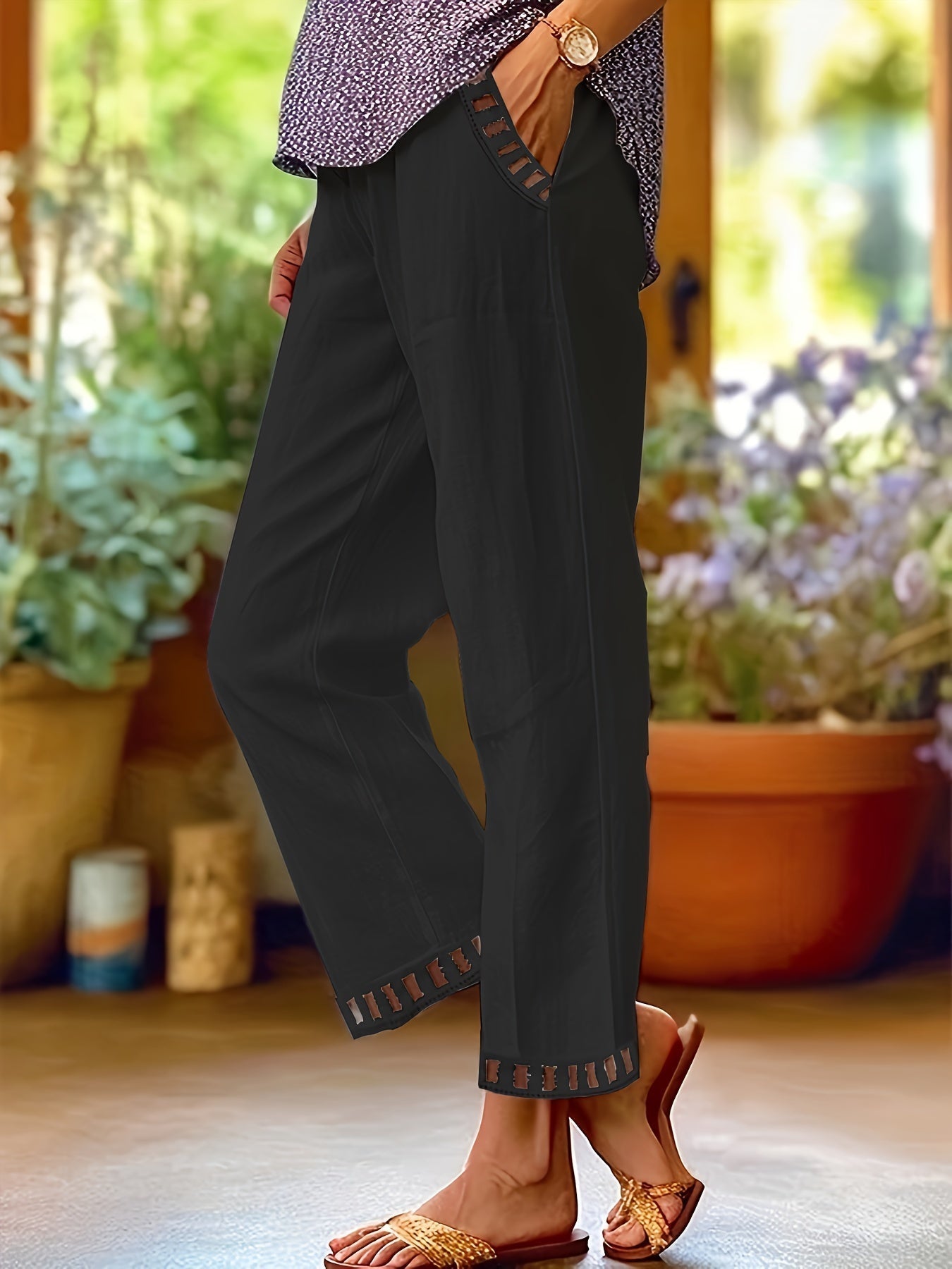 Wren – pantaloni cropped dal taglio rilassato con dettagli a contrasto