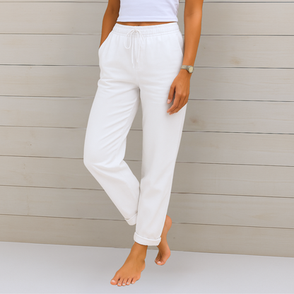 Maylora | Relaxed Linen Drawstring Trousers