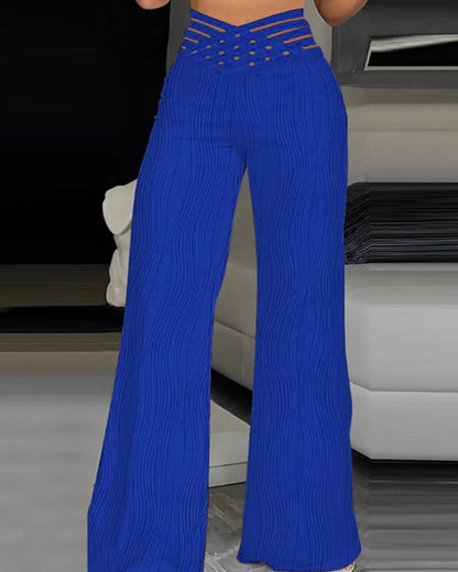 Emma | Pantaloni a vita alta con motivo incrociato