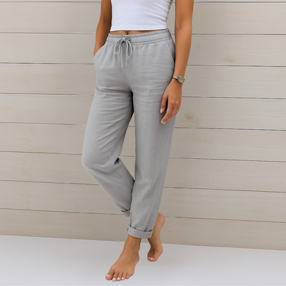 Maylora | Relaxed Linen Drawstring Trousers