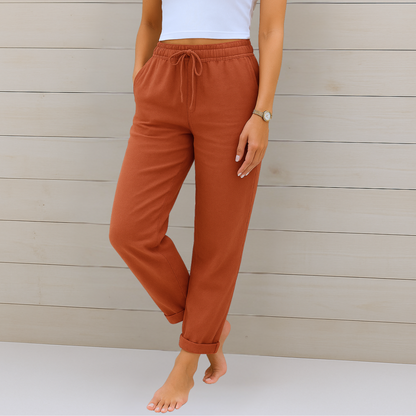 Maylora | Relaxed Linen Drawstring Trousers