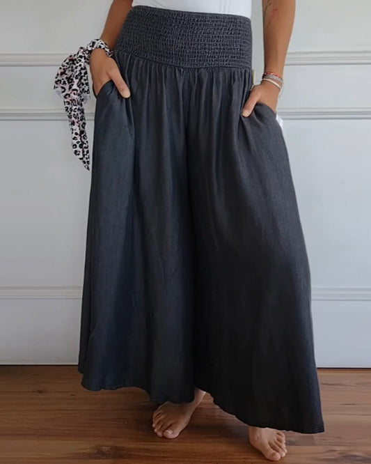 Jasper | Pantaloni a vita alta con effetto smock