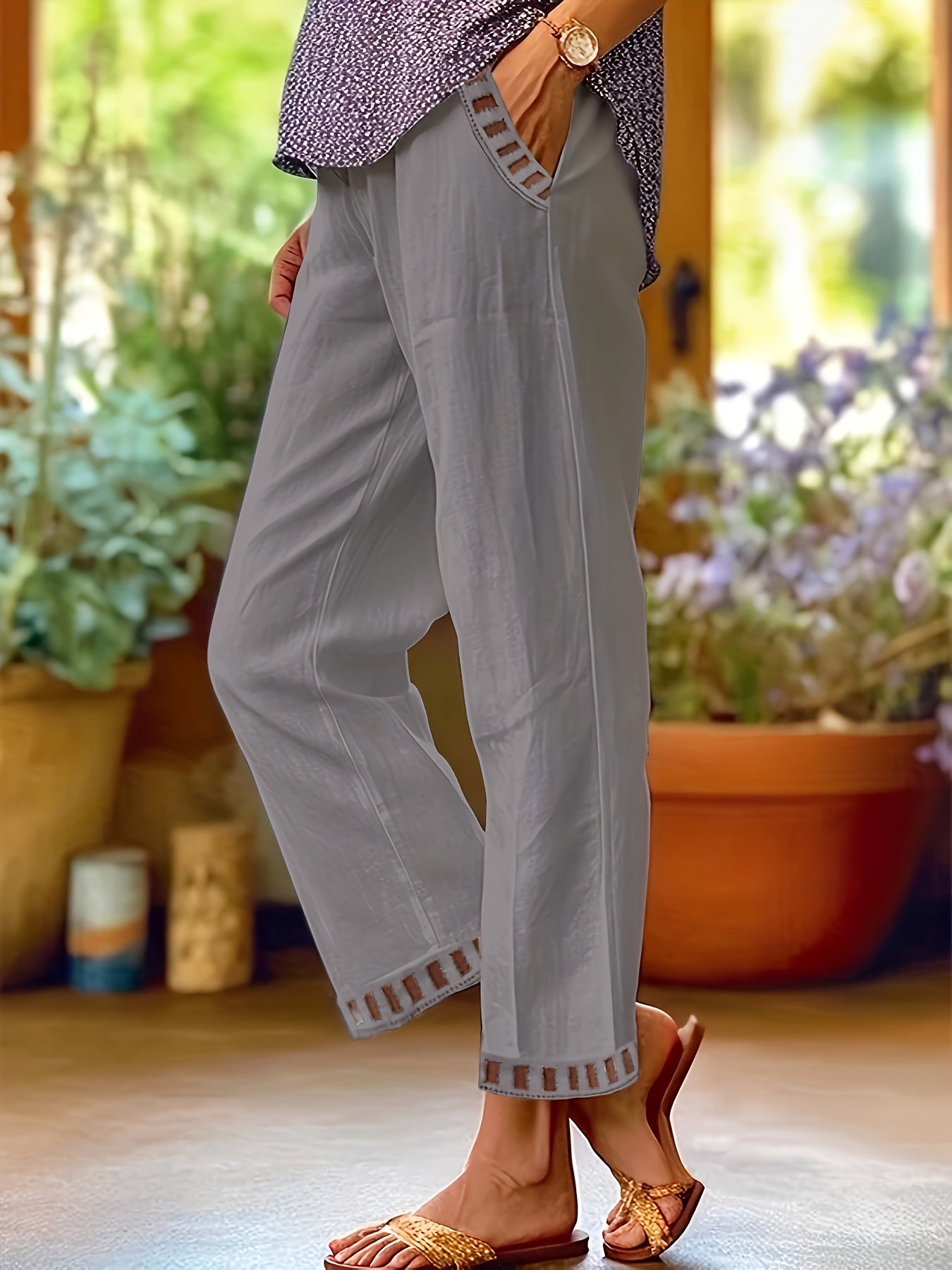 Wren – pantaloni cropped dal taglio rilassato con dettagli a contrasto