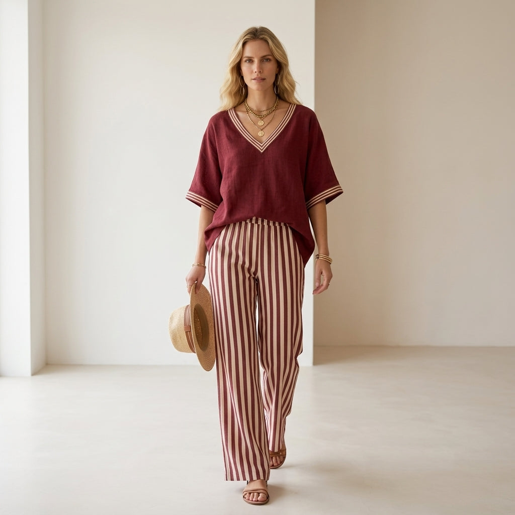 Natalia™ | Completo in lino elegante