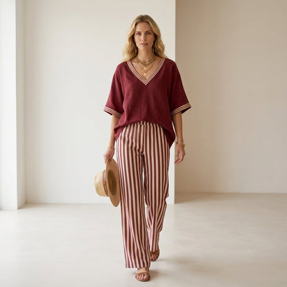 Natalia™ | Completo in lino elegante