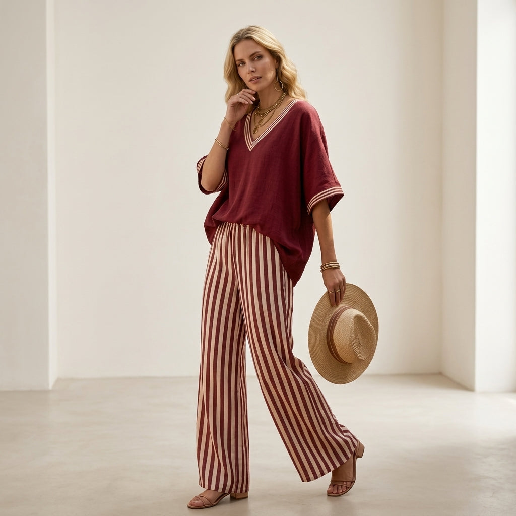 Natalia™ | Completo in lino elegante