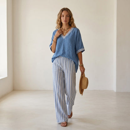 Natalia™ | Completo in lino elegante