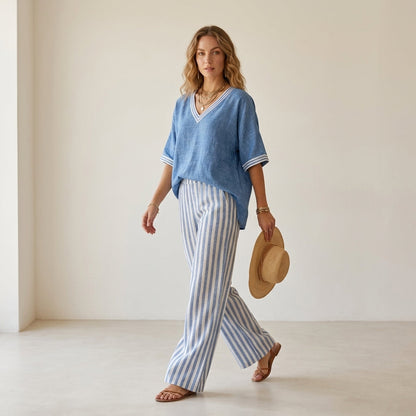 Natalia™ | Completo in lino elegante