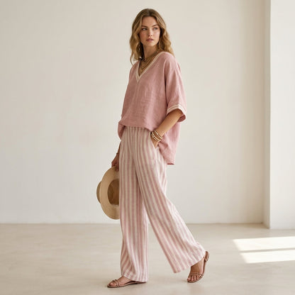 Natalia™ | Completo in lino elegante