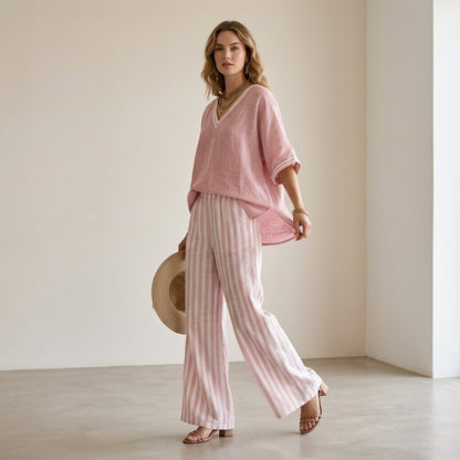 Natalia™ | Completo in lino elegante