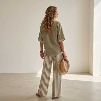 Natalia™ | Completo in lino elegante