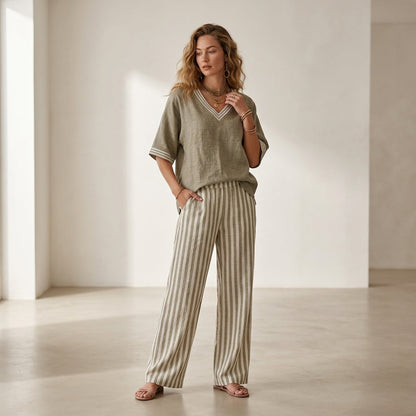 Natalia™ | Completo in lino elegante