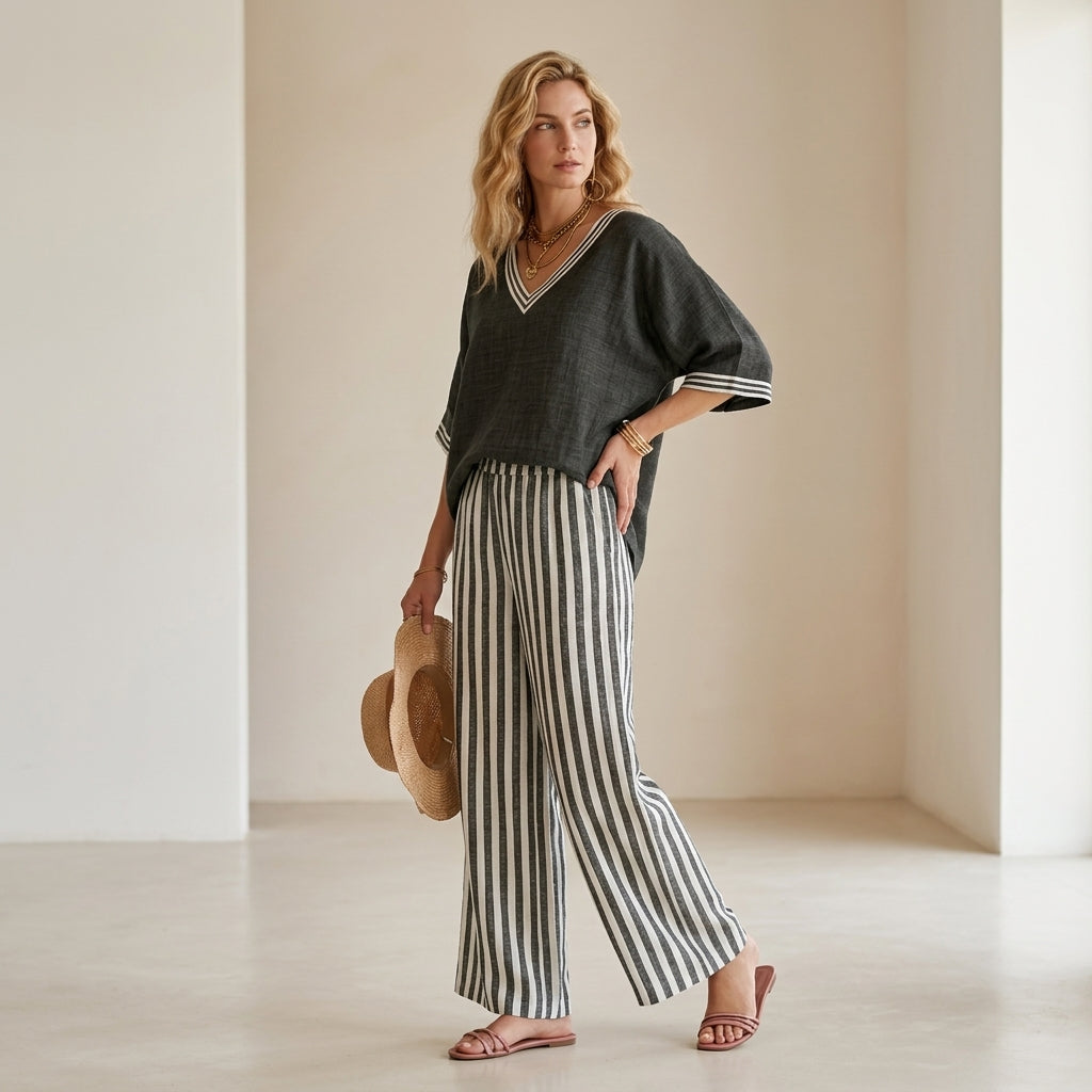Natalia™ | Completo in lino elegante