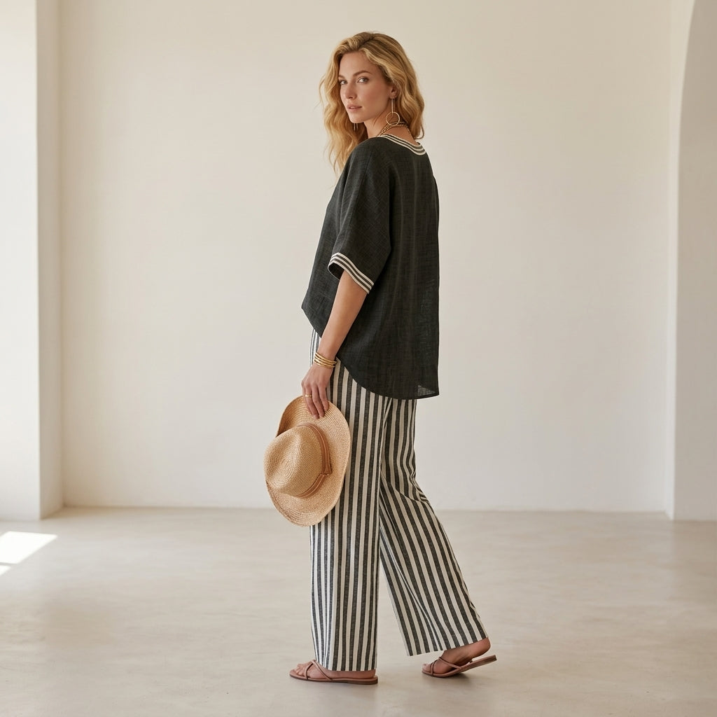 Natalia™ | Completo in lino elegante