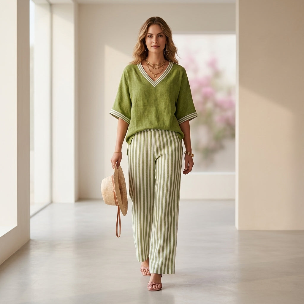 Natalia™ | Completo in lino elegante