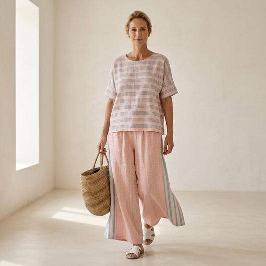 Flaminia - blu elegante, pantaloni morbidi dal taglio raffinato