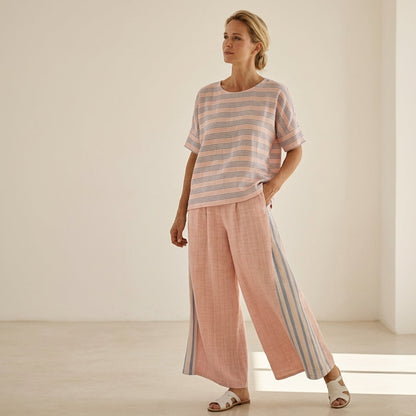 Flaminia - blu elegante, pantaloni morbidi dal taglio raffinato