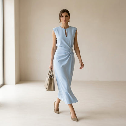 Vestito Elegante Celeste Aura™ – Siluetta Sofisticata