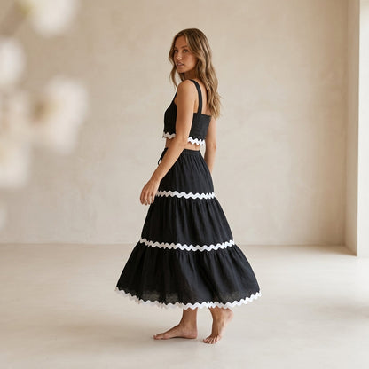 Riviera™ Completo gonna midi + top a onde
