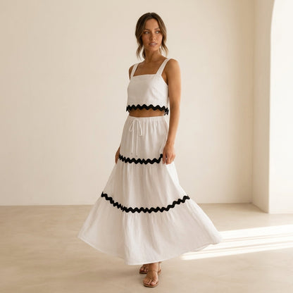 Riviera™ Completo gonna midi + top a onde