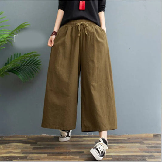 AMELINA – Pleated linen trousers with a relaxed fit