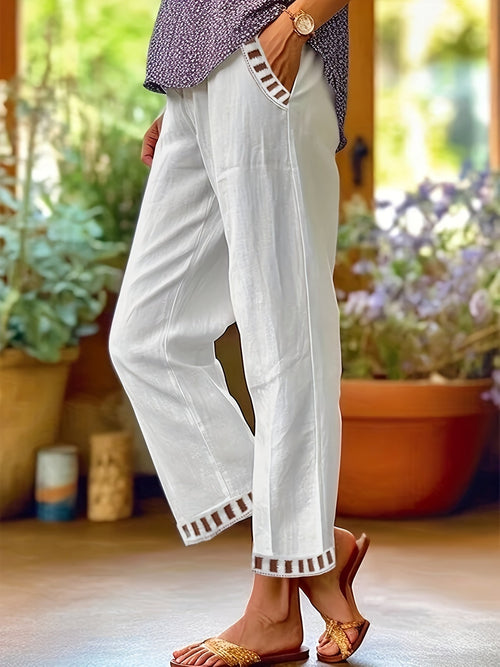 Wren – pantaloni cropped dal taglio rilassato con dettagli a contrasto