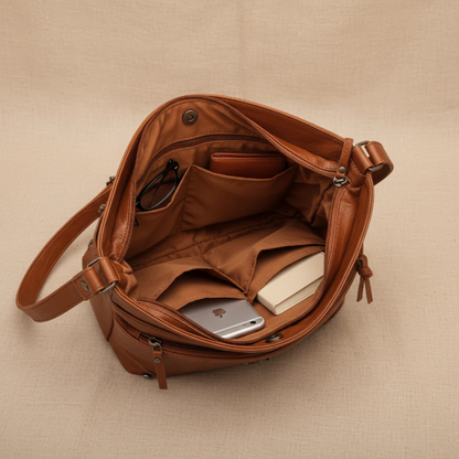 Shoulder bag in leather