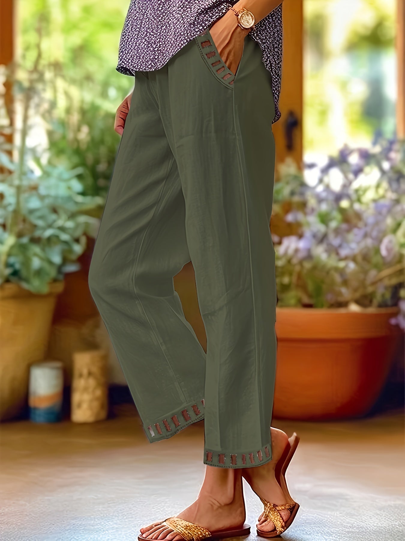Wren – pantaloni cropped dal taglio rilassato con dettagli a contrasto